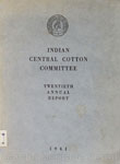 Twentieth Annual Report of the Indian Central Cotton Committee