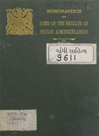 Memorandum on some of the Results of Indian Administration