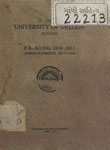 University of Oregon Eugene Catalog 1916-1917 : Announcements 1917-1918