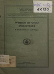 Women in Ohio Industries : A Study of Hours and Wages