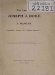 Late Joseph Doke : A Memoir : (Specially written for 