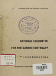 National Committee for the Gandhi Centenary : Inauguration