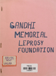 Gandhi Memorial Leprosy Foundation : Its Role
