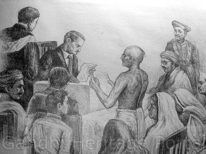 Photo of a Painting of the Great Trial in Ahmedabad