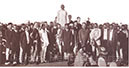 Gandhi at the farewell meeting, Durban, 1914