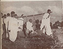 Gandhiji in an improvised palanquin during a few days‘ indisposition