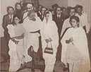 Gandhi at the All-India Radio, New Delhi, from where he gave A broadcast message to refugees on November 12, 1947