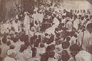 Gandhiji and Jawaharlal Nehru addressing refugees from the Punjab at a camp in Hardwar, June 1947