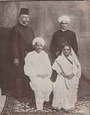 Gandhi and Kasturbai with G. A. Natesan at Madras, 1915