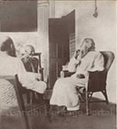 Gandhi at Santiniketan, with Tagore and Andrews, May 29, 1925