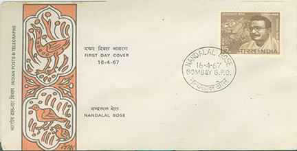 First Day Cover issued for Nandlal Bose by Indian Posts and Telegraphs (16-04-1967)