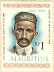 Re 1 Stamp issued on Centenary of the Birth of Gandhi by Mauritius