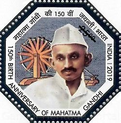 Rs. 25 Postage stamp on Gandhi  on 150th birth anniversary of Mahatma Gandhi by India-2019