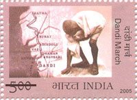 Rs. 5 Stamp on 100 years of Mahatma Gandhis return by India-2005