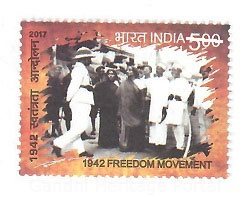 Rs. 5 Stamp on 1942 Freedom Movement by India-2017