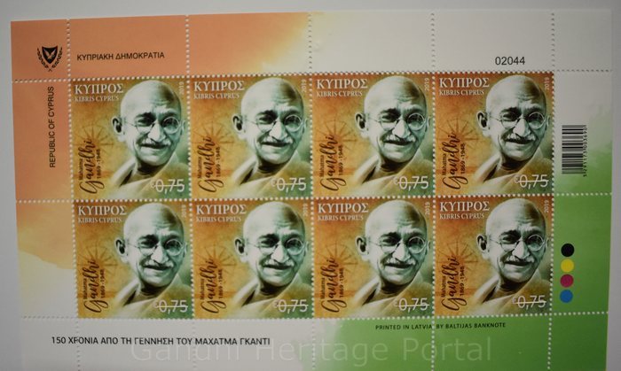 €0.75 Postage Stamp on Gandhi by Republic of Cyprus