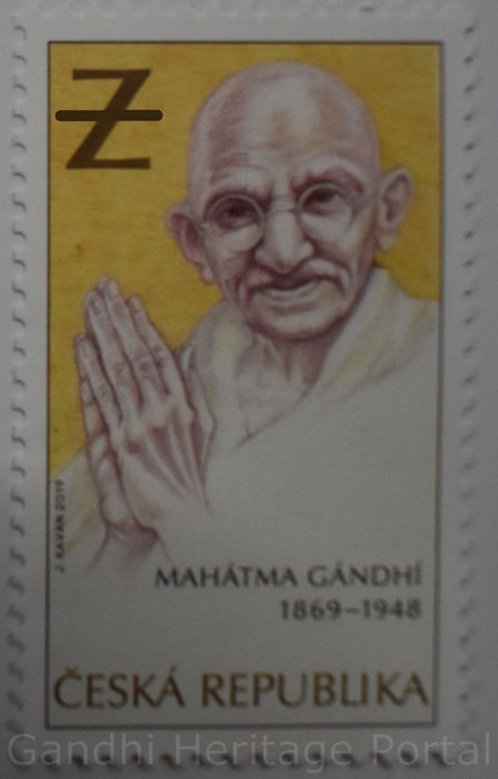 Z Postage Stamp on Mahatma Gandhi (1869-1948) by Ceska Repubika