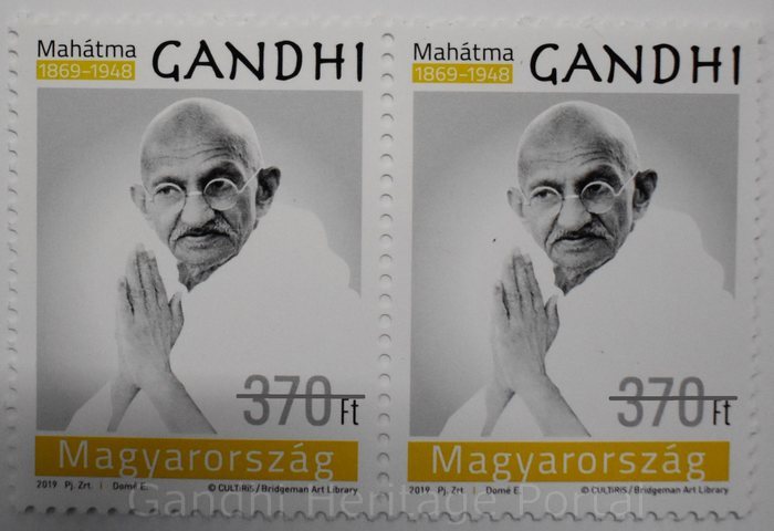 370 Ft Postage Stamp on Mahatma Gandhi (1869-1948) by Magyarorszag-2019