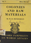 Colonies And Raw Materials