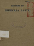Letters Of Right Honourable V. S. Srinivasa Sastri